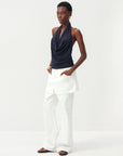 CUBIC - CUBIC Minimal Cowl Neck Halter Camisole: Navy / S - Hey Jude