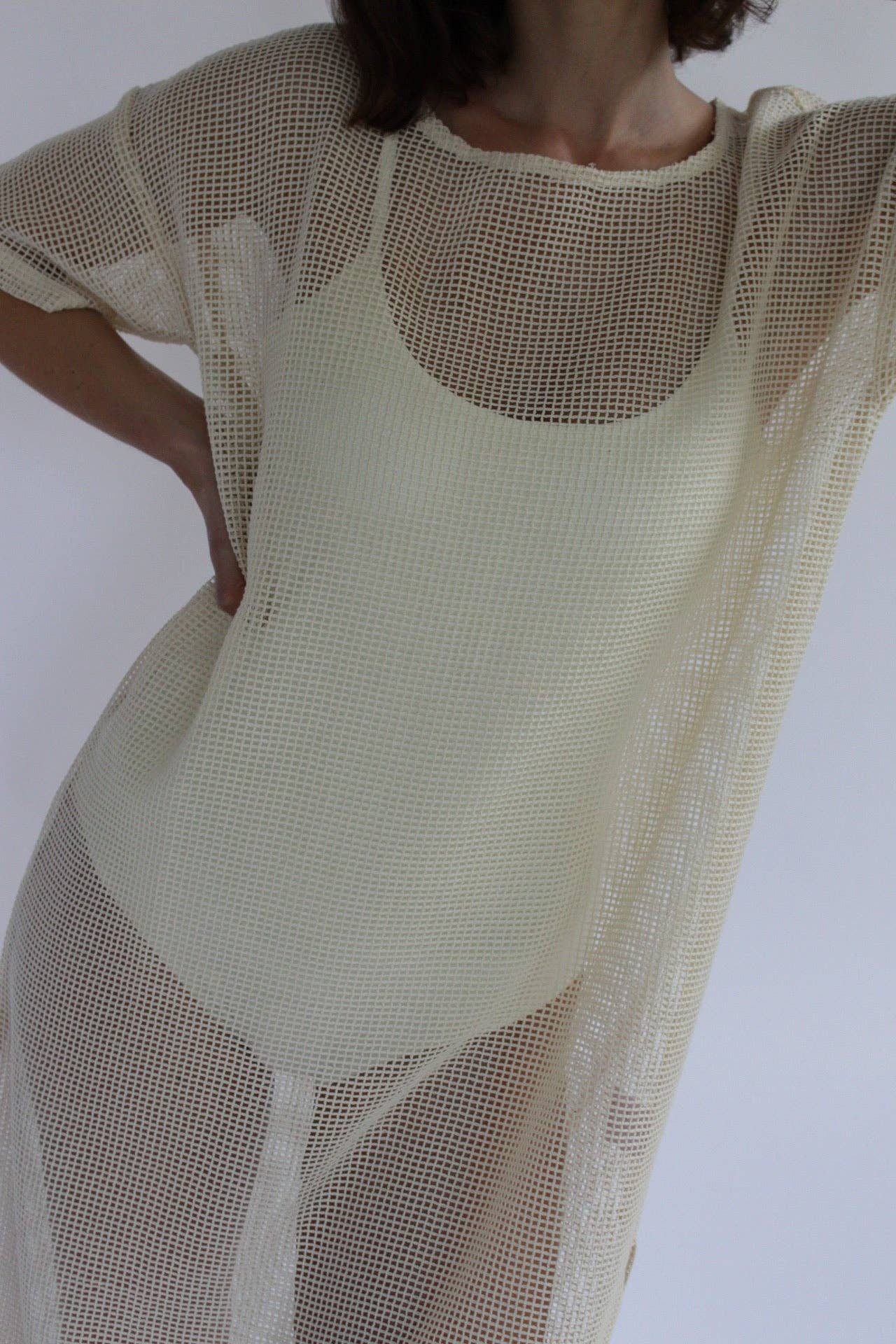 Na Nin | Lenny Netted Cotton Dress in Ecru