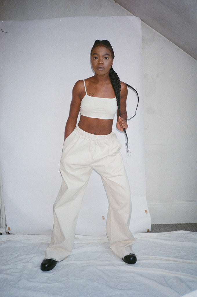 Ashley Rowe | Cream Denim Pants