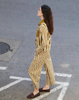 Carmen Says | Caramel Striped Cotton Pant