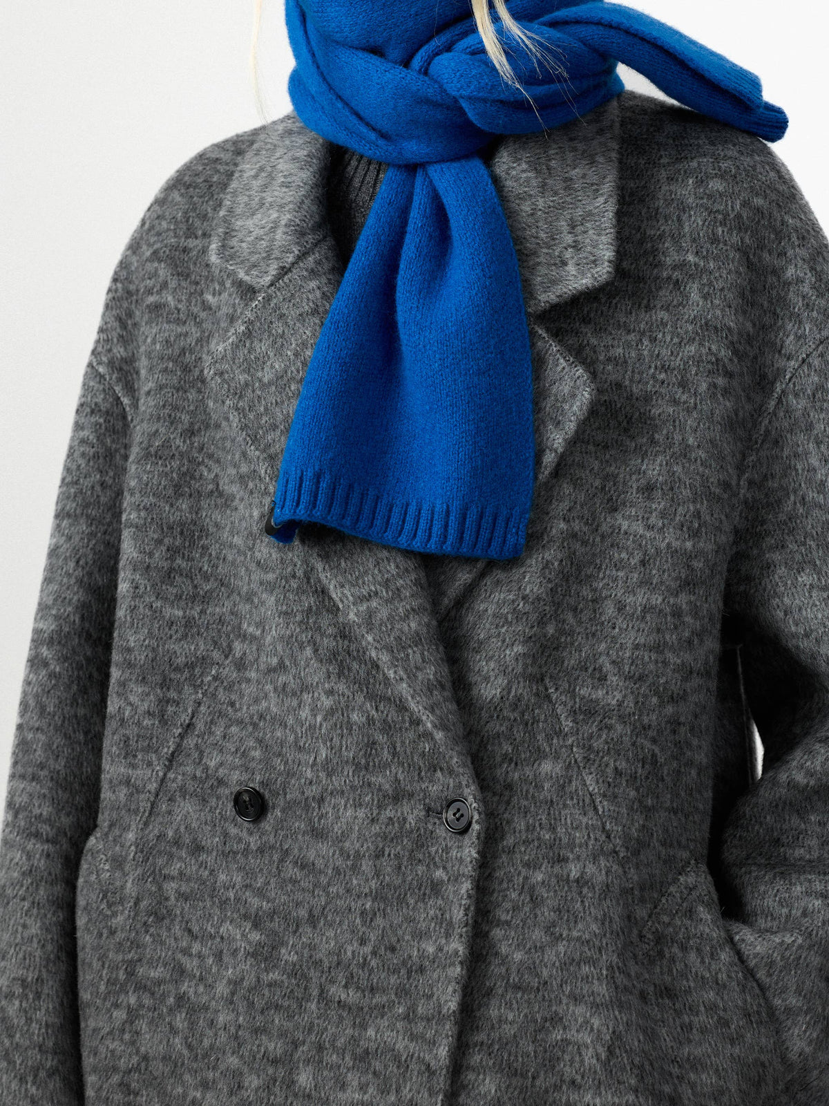 CUBIC | Minimalist Wool, Alpaca + Silk Coat in Smoke Gray