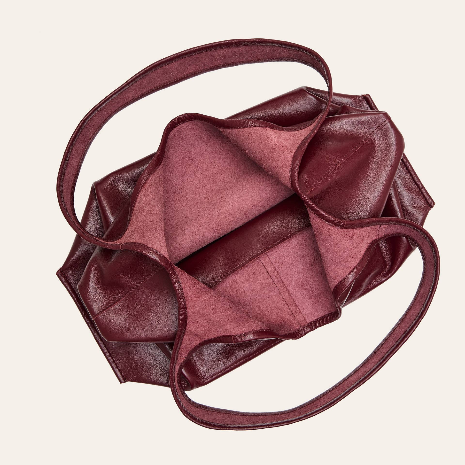 Balagan Studio | XL Leather Sak Bag in Burgundy