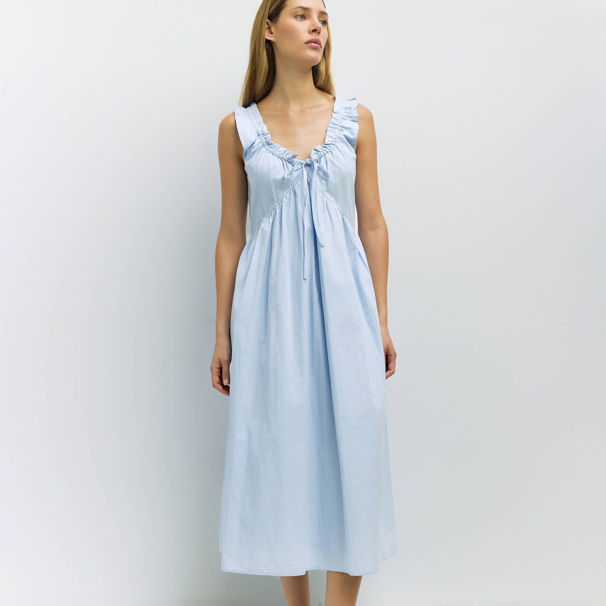 All Row | The Clare Dress in Blue - Hey Jude