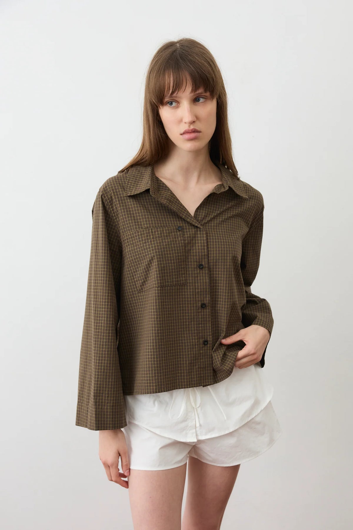 Deiji Studios | Button Pocket Shirt in Garden Check