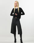 CUBIC | Ribbed Wool Knit Culottes in Dark Gray