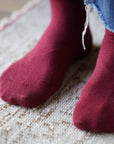KLUE | Organic Solid Socks in Burgundy