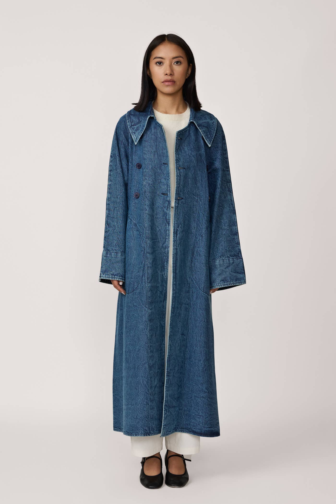 LAUDE the Label | Marin Trench Coat in Washed Denim