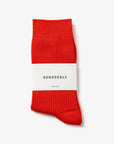 Bondoodle - Everyday Cotton Crew Socks in Tomato Red - Hey Jude