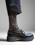 KLUE | Glitter Lurex Socks in Leopard Brown