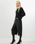 CUBIC | Ribbed Wool Knit Culottes in Dark Gray