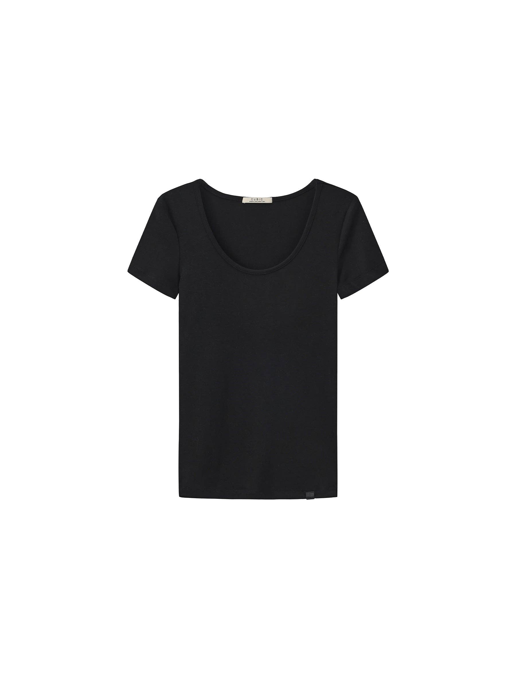 CUBIC - CUBIC Modal Long Slim Fit Crew Neck T-Shirt: Black / S - Hey Jude