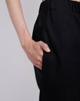 Ashley Rowe | Baggy Cotton Denim Jorts in Black