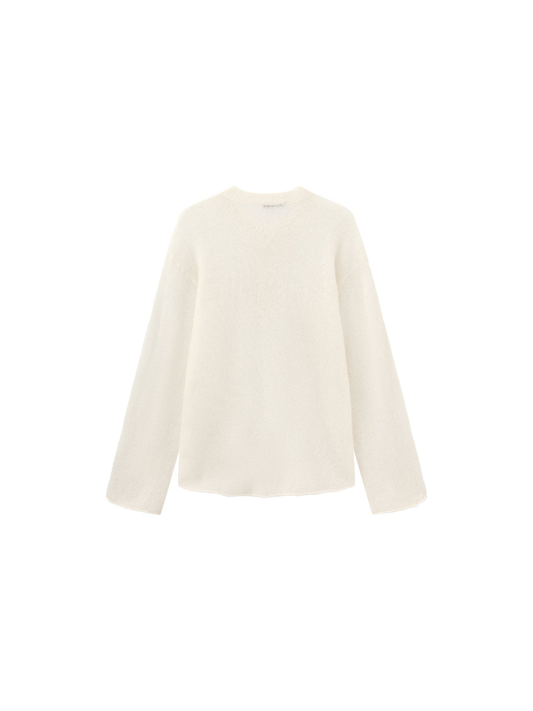 Cubic | Wool Relaxed Long Sleeve Henley in Snow