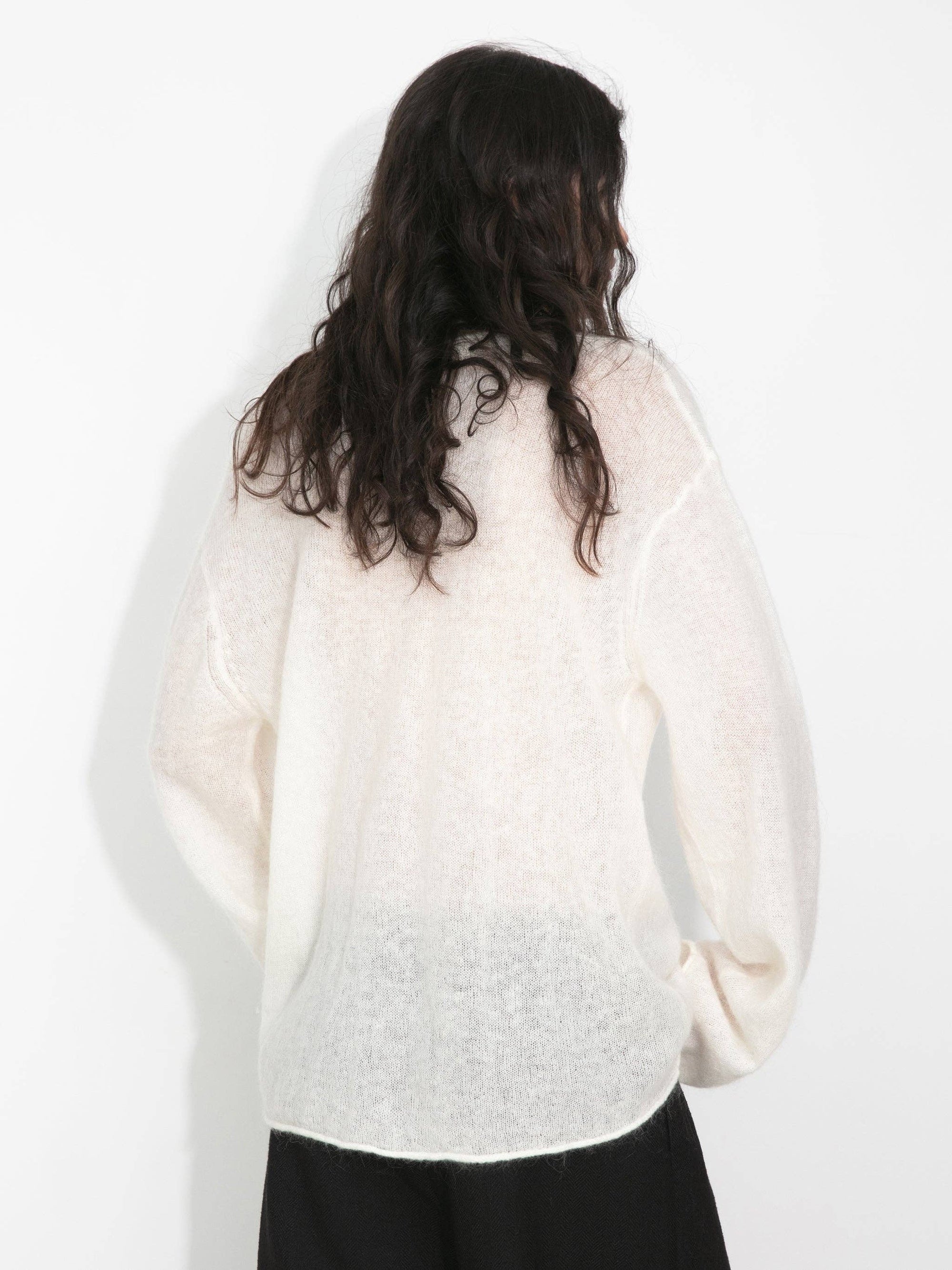Cubic | Wool Relaxed Long Sleeve Henley in Snow