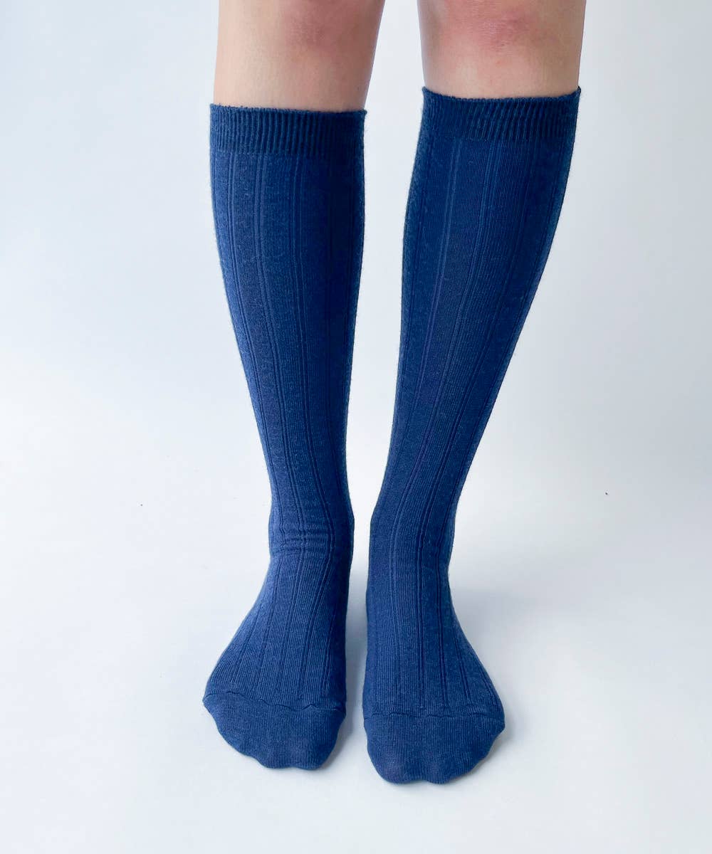 Okayok | Wool Ribbed Knee High Socks