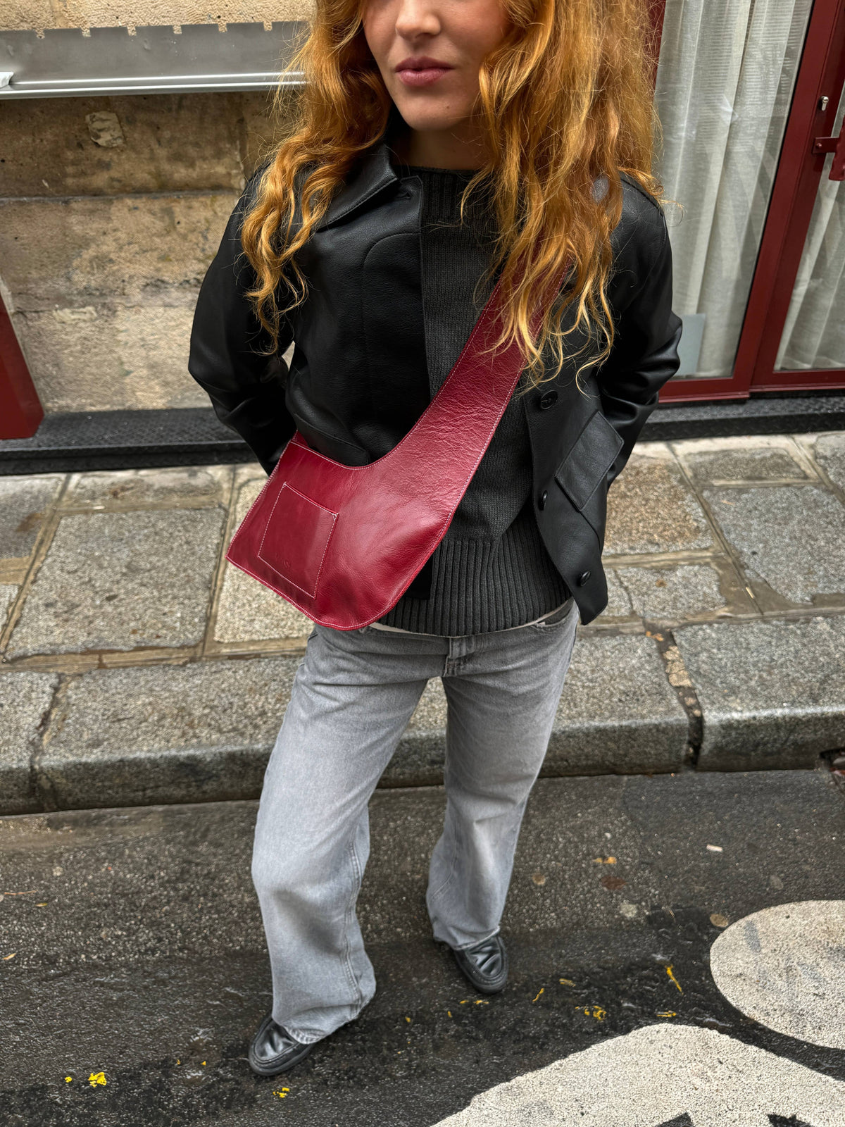 Mas1 | Bruna Leather Crossbody in Garnet