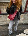 Mas1 | Bruna Leather Crossbody in Garnet