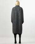 CUBIC | Minimalist Wool, Alpaca + Silk Coat in Smoke Gray
