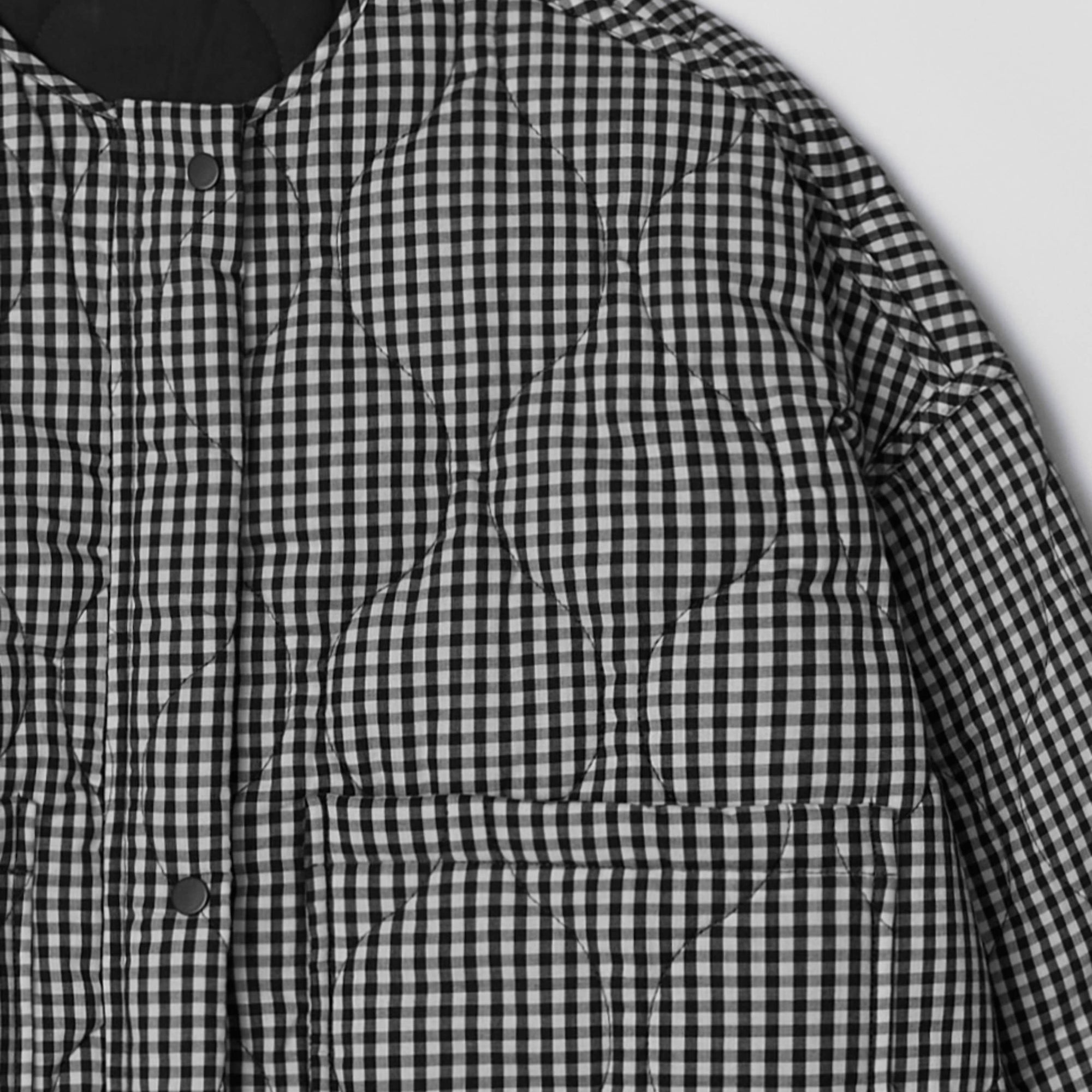 MOD REF | Quilted Gingham Jacket in Black
