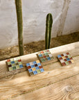 Little M | Glass Tile Coaster Set in Earth
