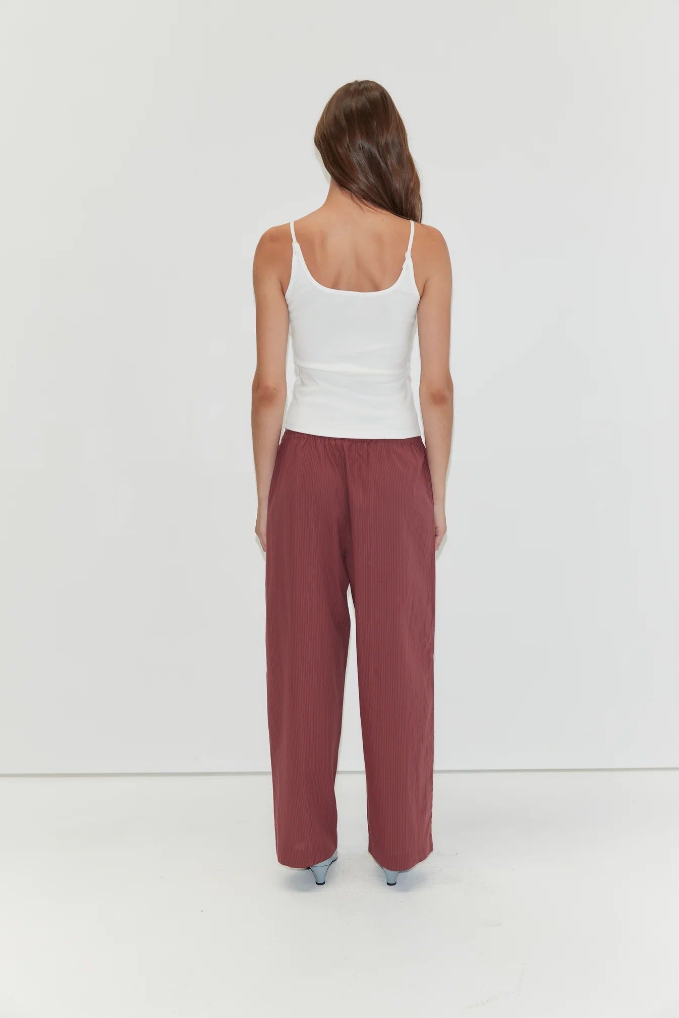 Deiji Studios | Ease Trouser in Rust Stripe