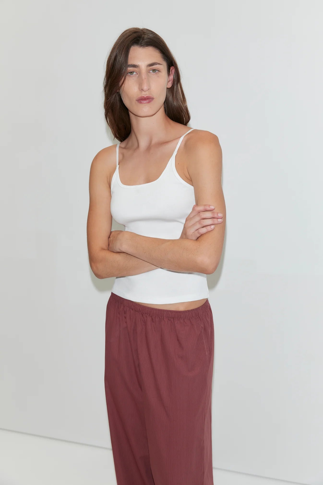 Deiji Studios | Ease Trouser in Rust Stripe
