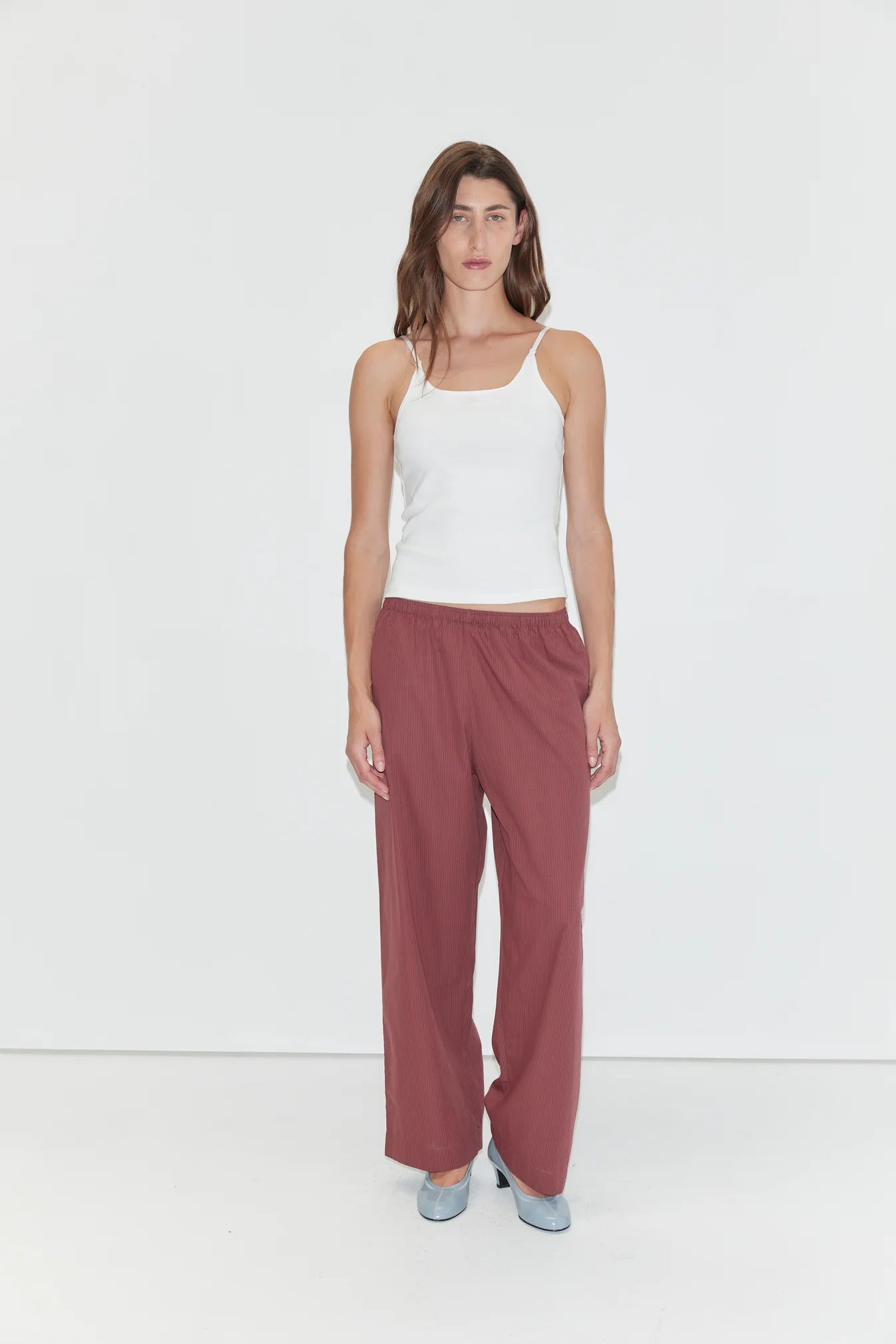 Deiji Studios | Ease Trouser in Rust Stripe
