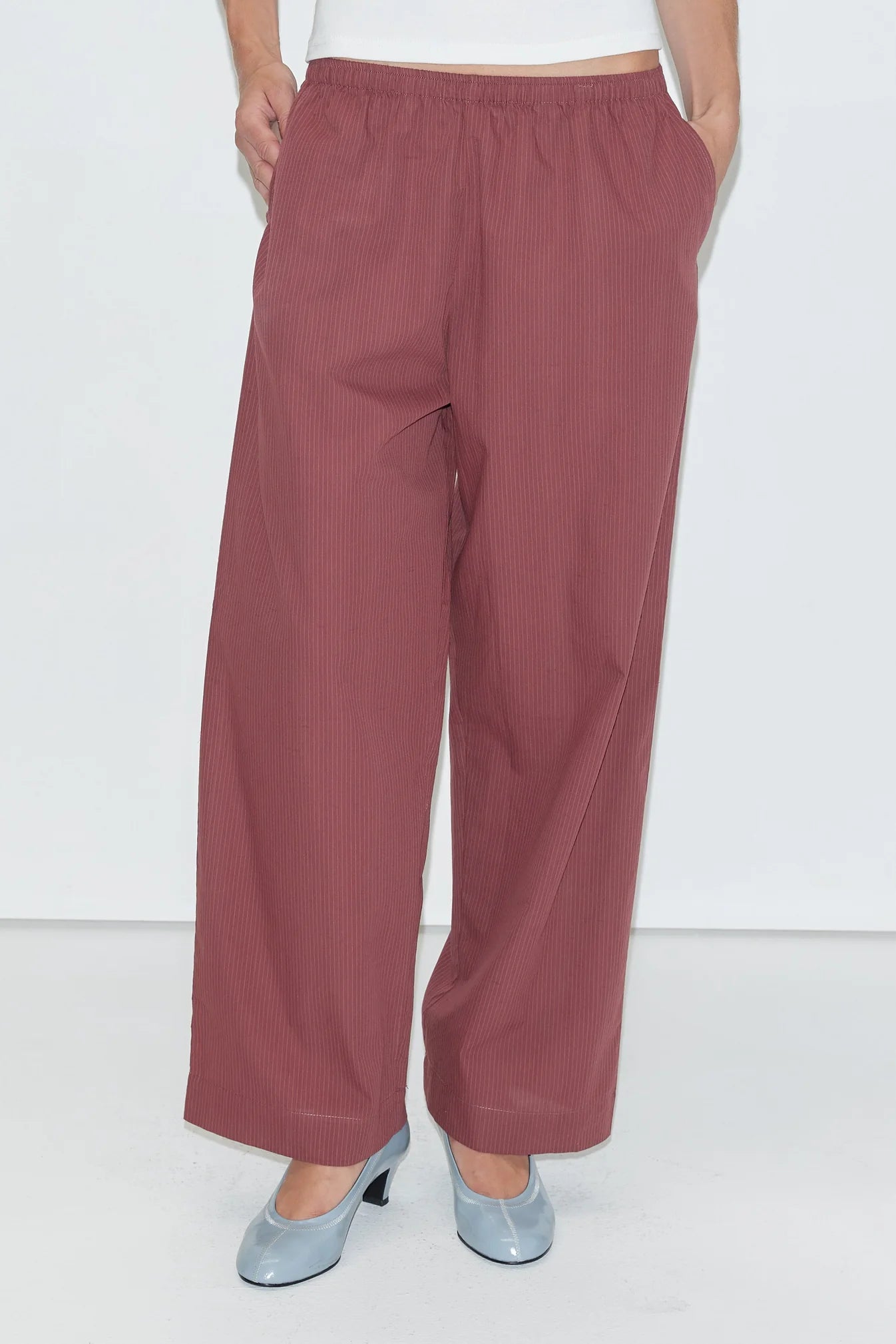 Deiji Studios | Ease Trouser in Rust Stripe