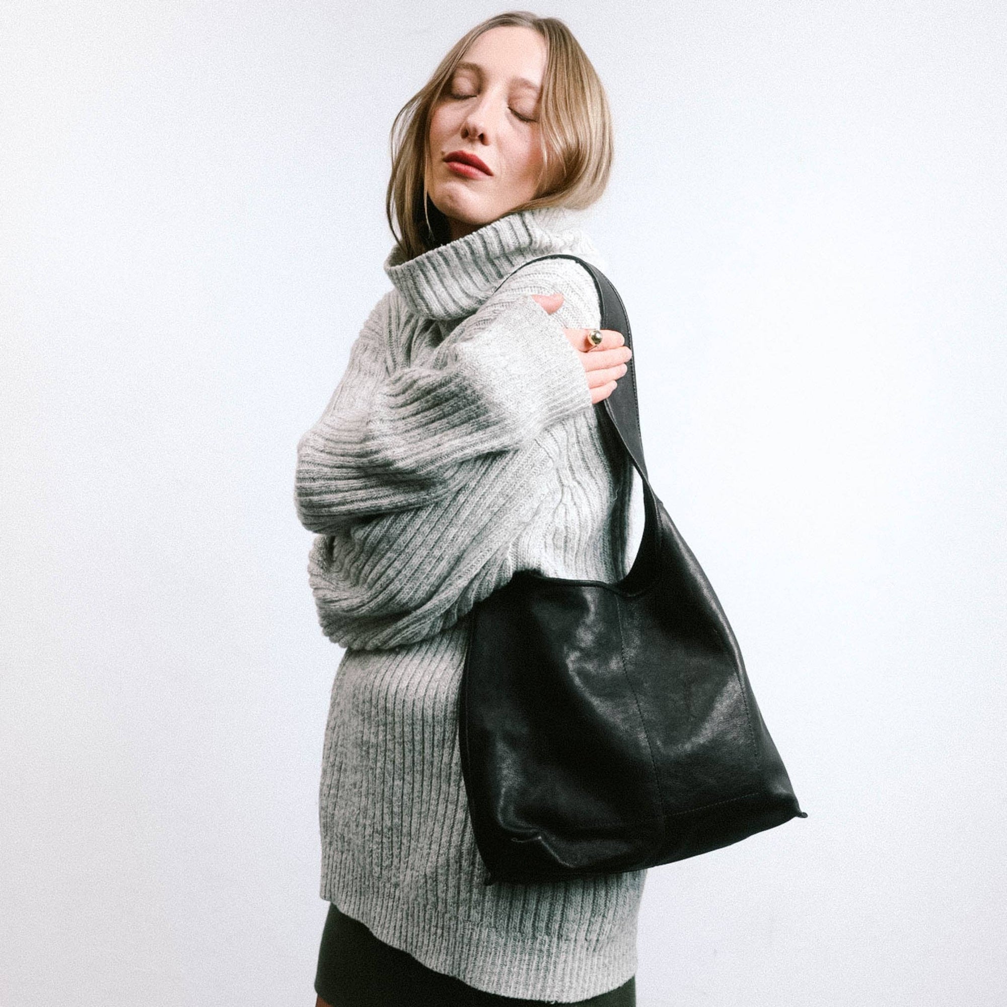 Balagan Studio | Leather Sak Bag in Black