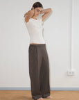 Deiji Studios | Double Belted Pant in Brown Stripe PRESALE