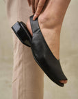 Lonza | Gloss Block Sandal in Black - Hey Jude