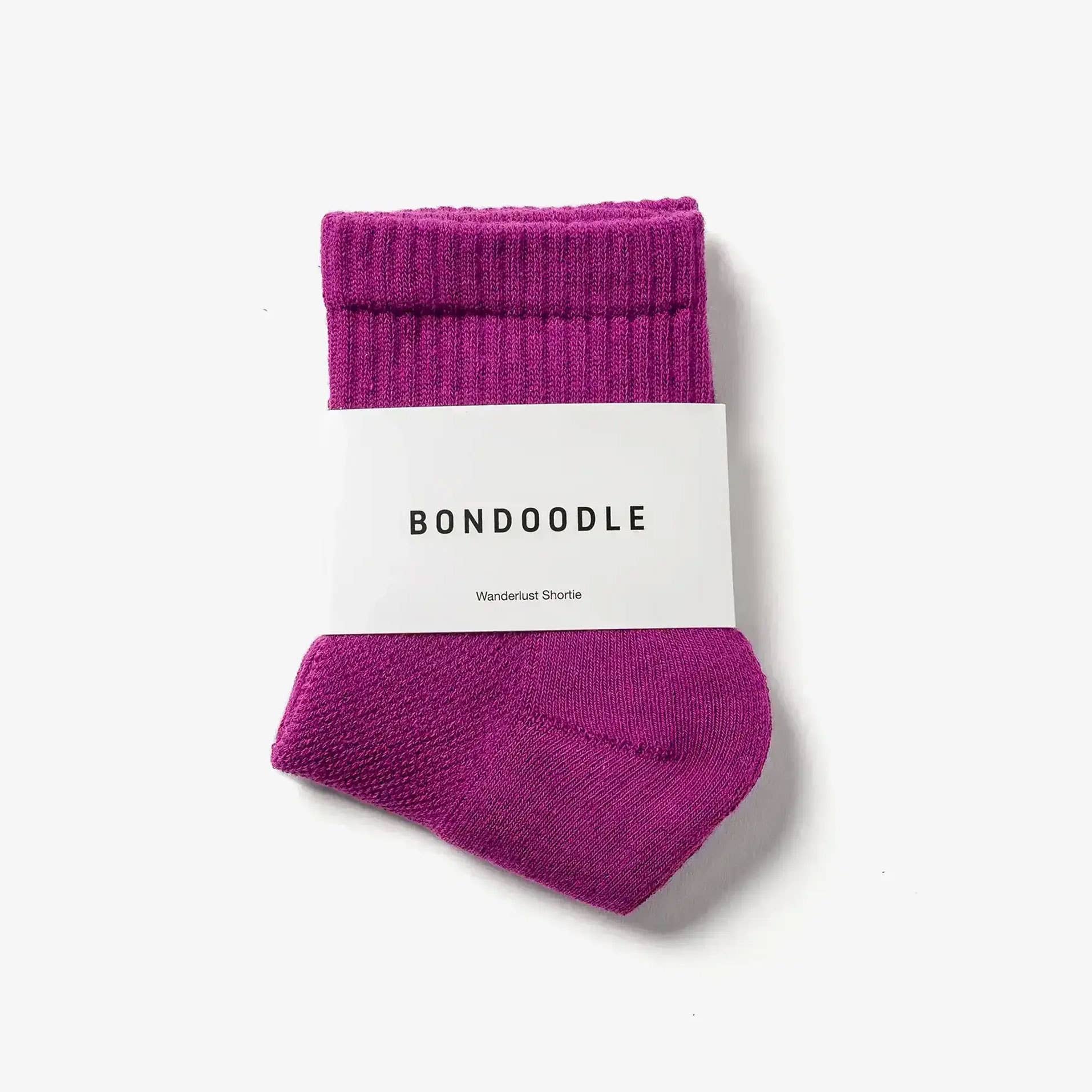Bondoodle - Short Ribbed Sport Ankle Socks in Raspberry Pink - Hey Jude