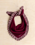 TBCo | Merino Wool Triangle Scarf in Burgundy Ruffle