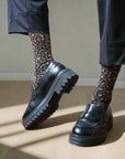 KLUE | Glitter Lurex Socks in Leopard Brown