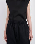 Ashley Rowe | Baggy Cotton Denim Jorts in Black