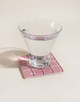 Subtle Art Studios | Glass Tile Coaster in Pink - Hey Jude
