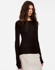 Cubic | Wool Ribbed Knit Top in Black - Hey Jude