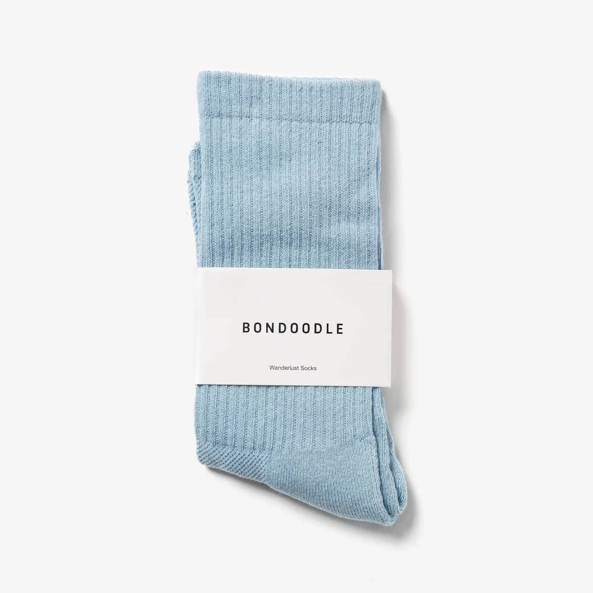 Bondoodle - Ribbed Sport Gym Crew Socks in Mist Blue - Hey Jude