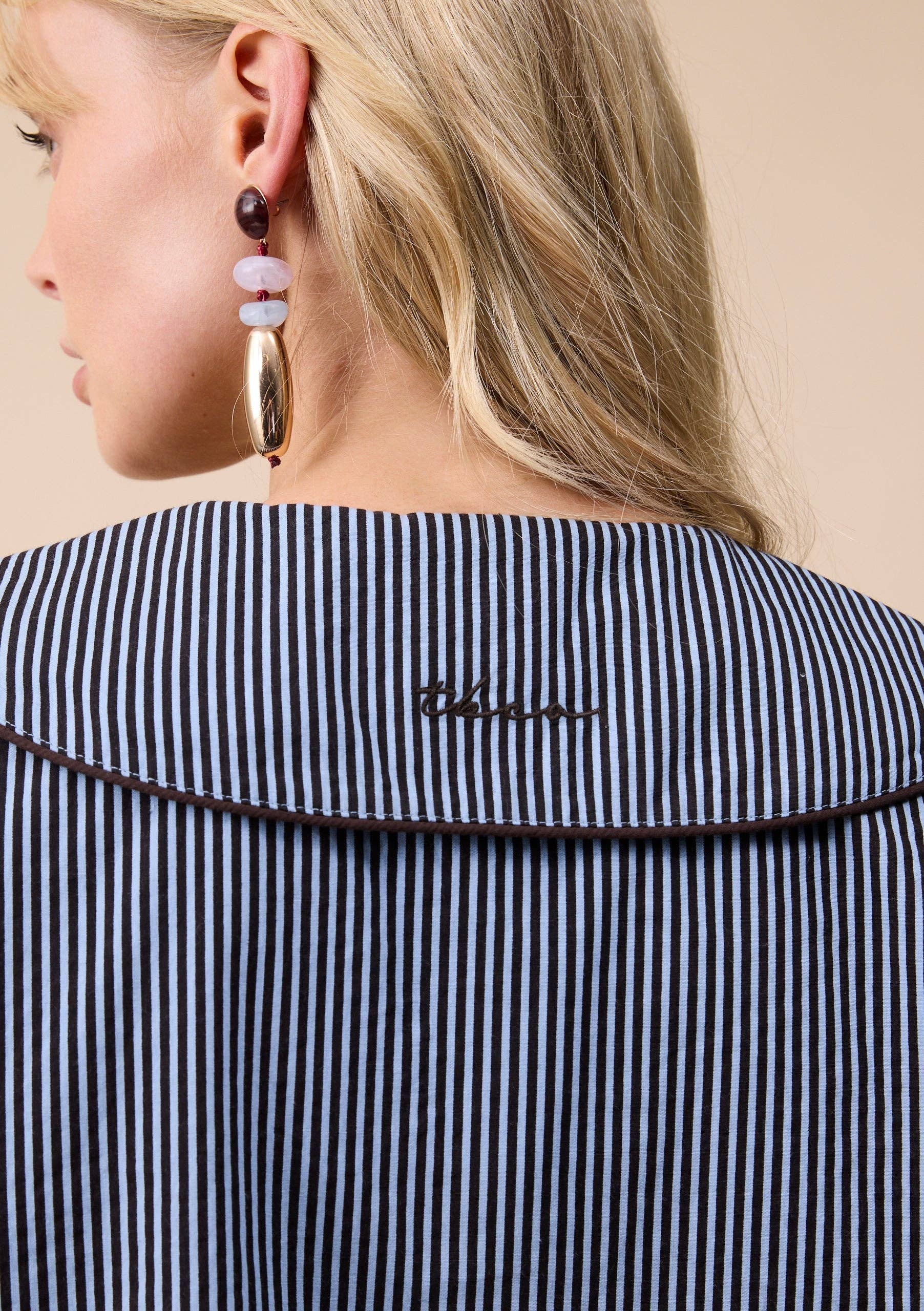 TBCo - Cotton Shirt in Blue Stripe: S - Hey Jude