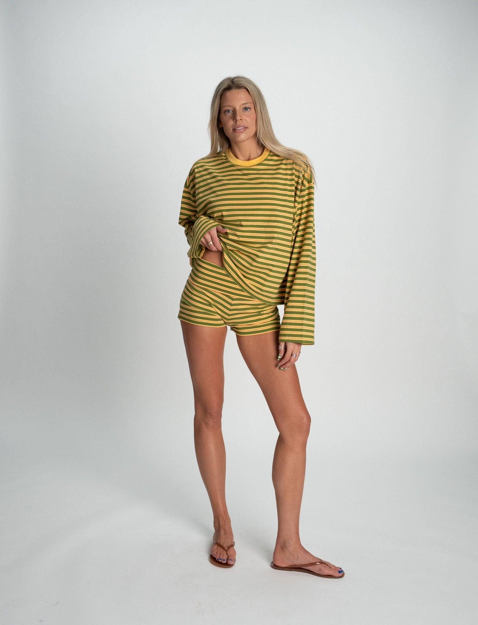 Après June | Striped Long Sleeve in Melon - Hey Jude