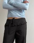 Deiji Studios | Flounce Belt Pant in Black - Hey Jude
