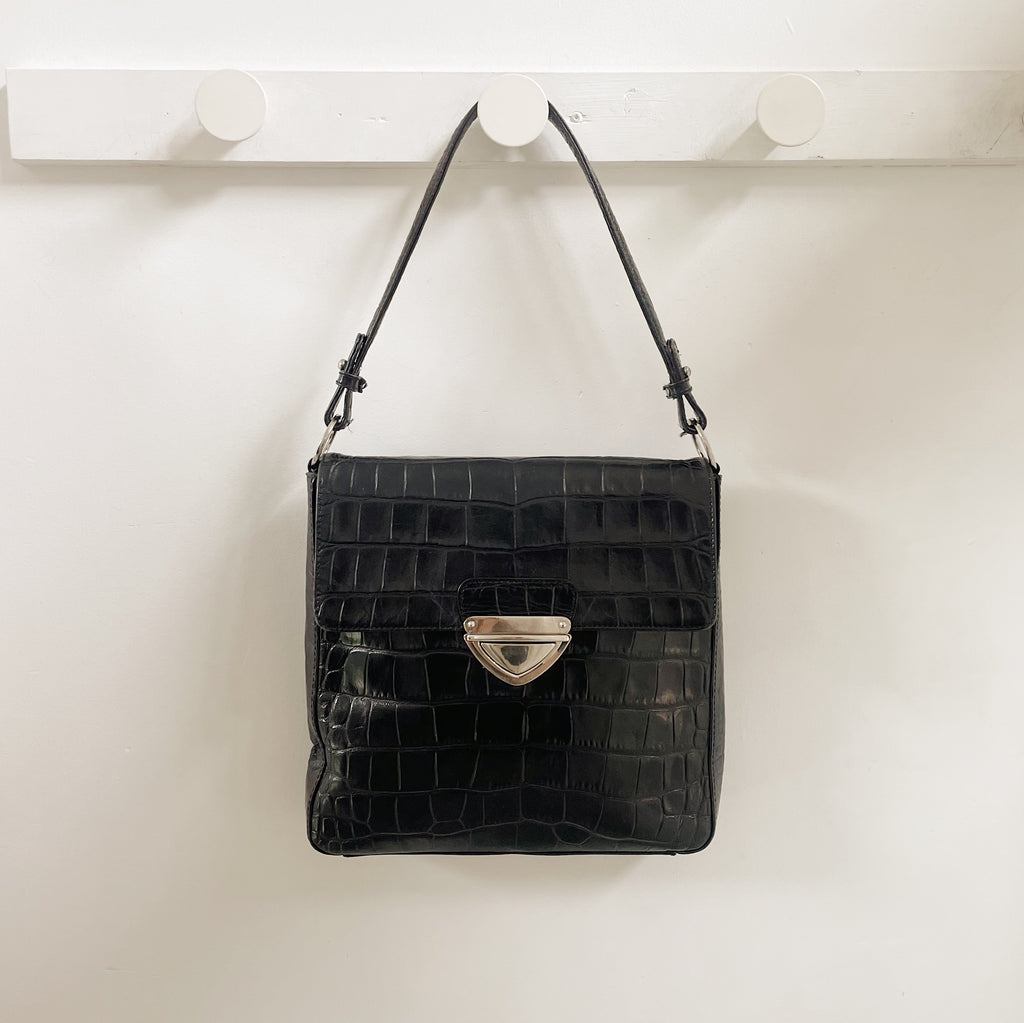 Danier Square Leather Envelope Handbag