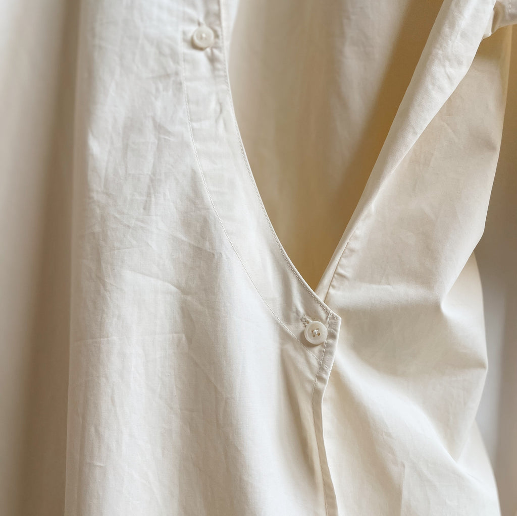 Lemaire Cream Cotton Asymmetrical Dress