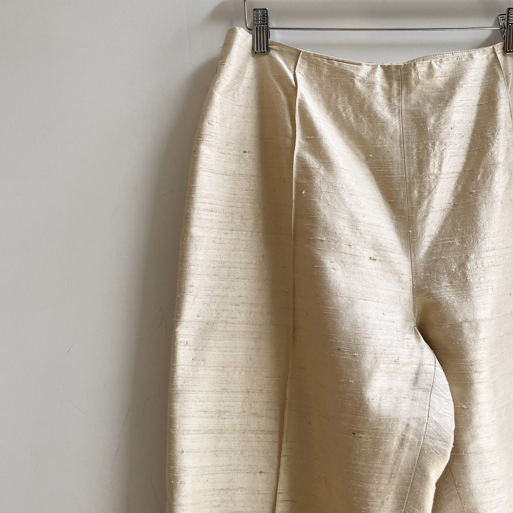 Pearl Textured Silk Tapered Trouser