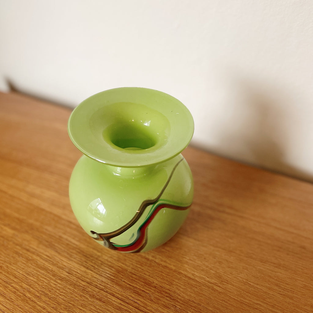 Lime Blown Glass Mini Art Vase