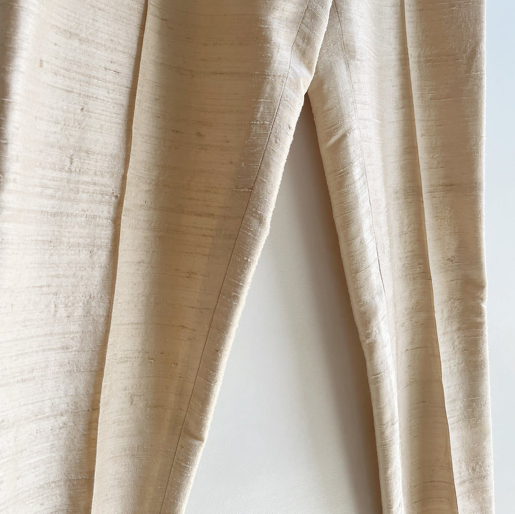 Pearl Textured Silk Tapered Trouser