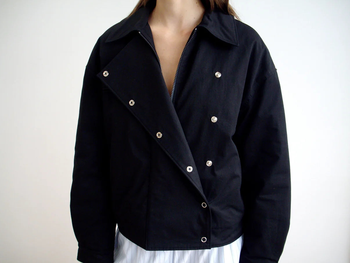 Deiji Studios | Lapel Jacket in Black PRESALE