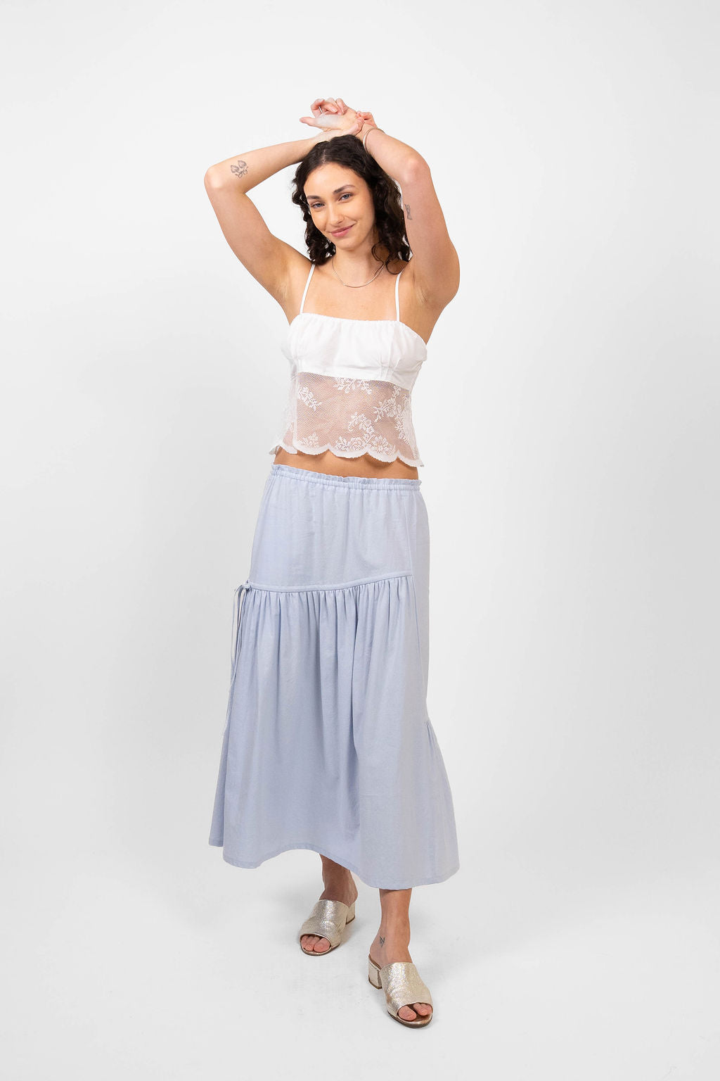 【THE MOZZ】Jay Skirt Poplin Full Maxi Skirt | boohoo CA