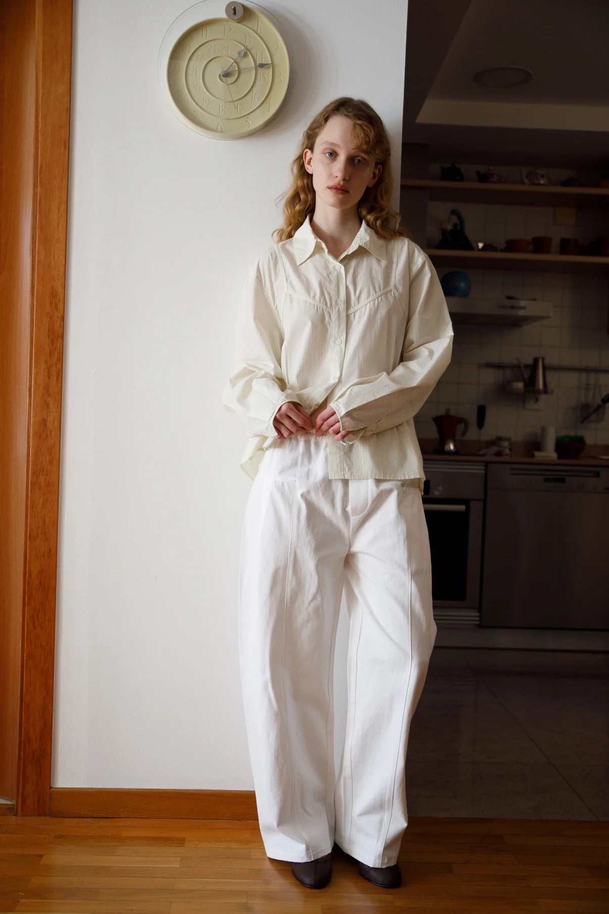 Deiji Studios | Pleat Pant in White - Hey Jude