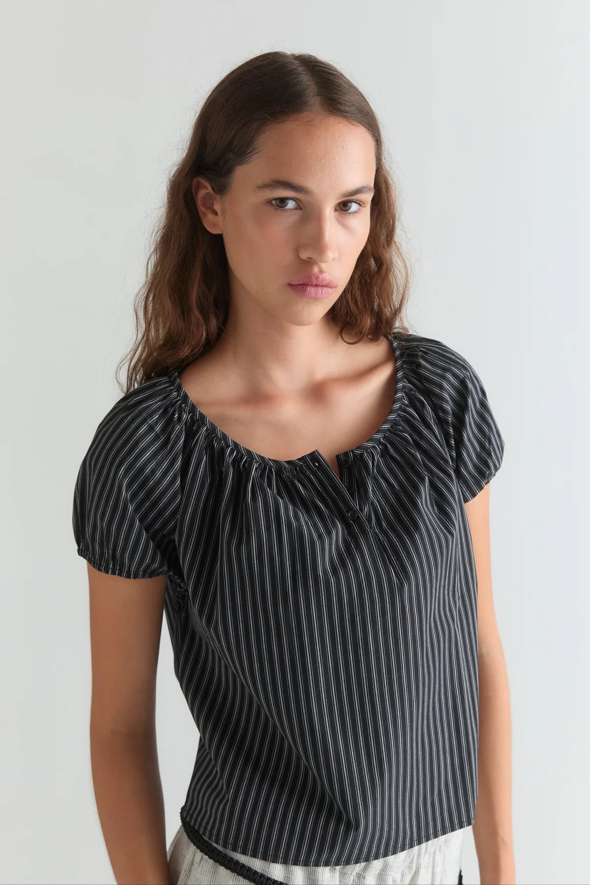Deiji Studios | Poplin T-Shirt in Mono Stripe - Hey Jude